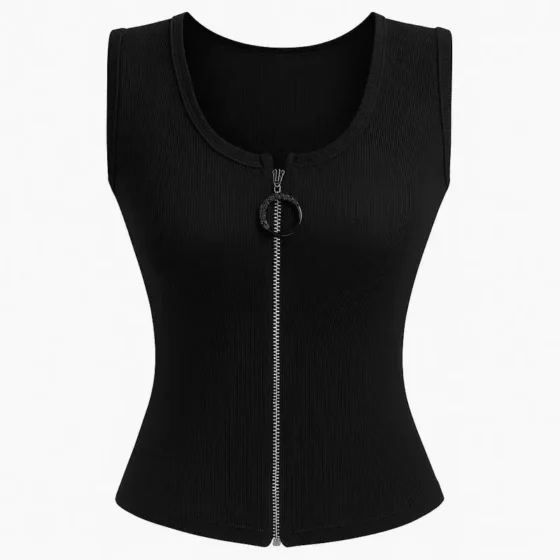 تاپ ورزشی زنانه جذب الیاف مصنوعی ساده یقه گرد سایز 38