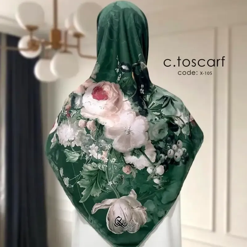 روسری نخ کاستوم طرح صبا قواره بزرگ 140x140 دور دوخت - تصویر 2