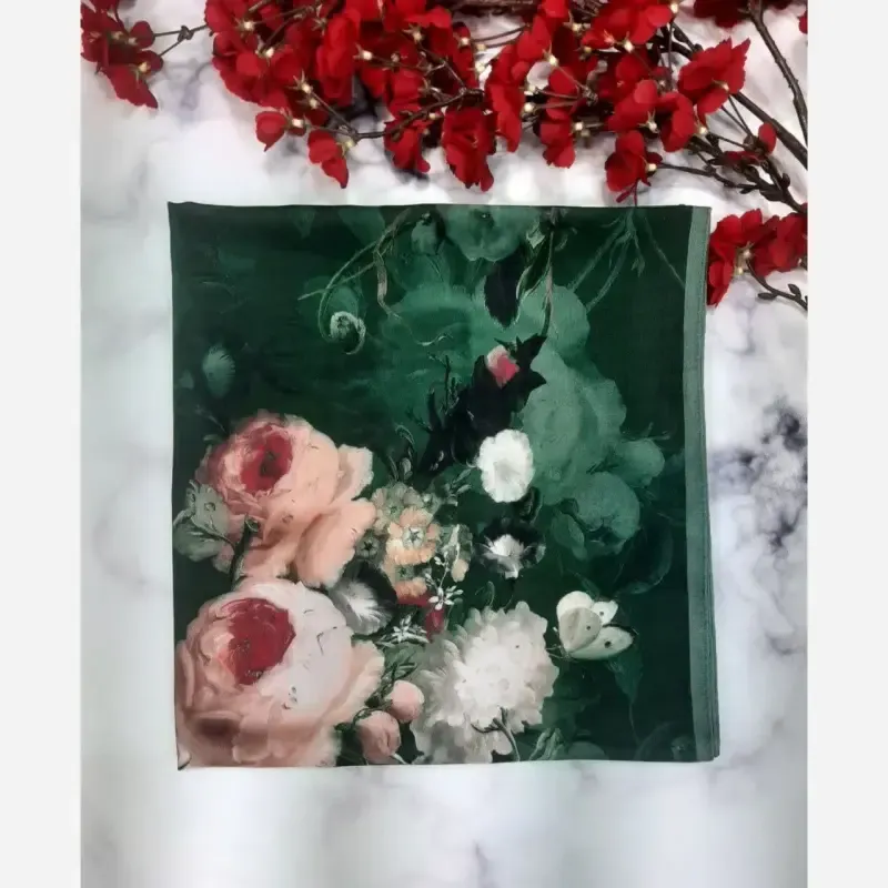 روسری نخ کاستوم طرح صبا قواره بزرگ 140x140 دور دوخت - تصویر 5