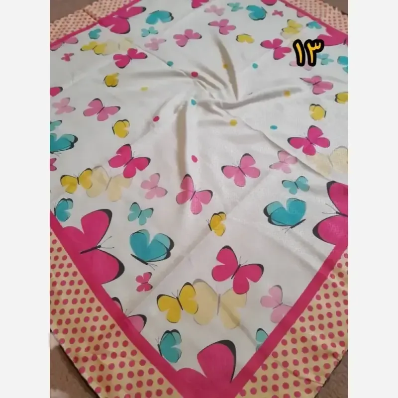 روسری سوپرنخ دخترانه دست دوز قواره 100 سانت فانتزی - تصویر 18