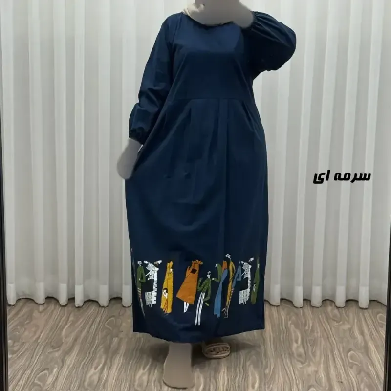 پیراهن ساحلی زنانه لینن فری سایز مدل کمرکش مناسب تا سایز 48 - تصویر 9