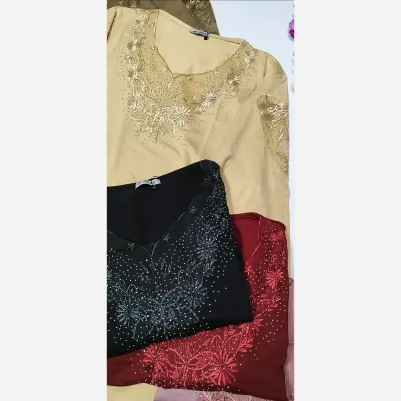شومیز گیپوردار مجلسی مدل مهگل پارچه ویسکوز تیپ لاکرا فری سایز - تصویر 10
