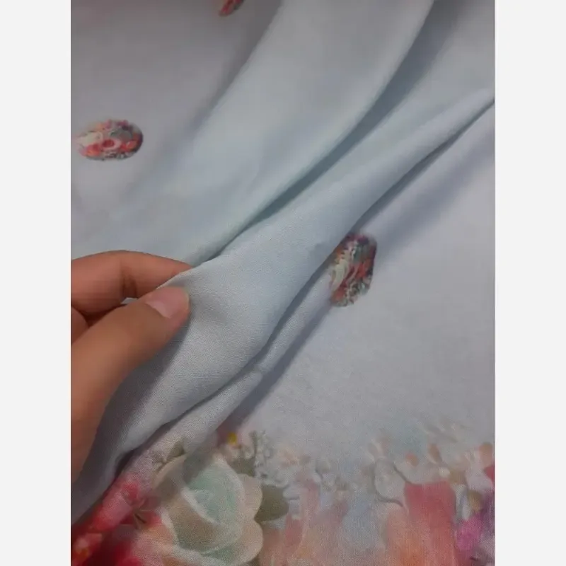 روسری نخ کاستوم طرح تبسم قواره بزرگ 140x140 سیتو صورتی آبی - تصویر 7