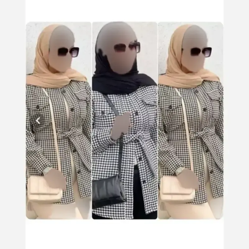 مانتو شکت زنانه پشمی موهر دار پیچازی کمربنددار ثریا فری سایز - تصویر 4