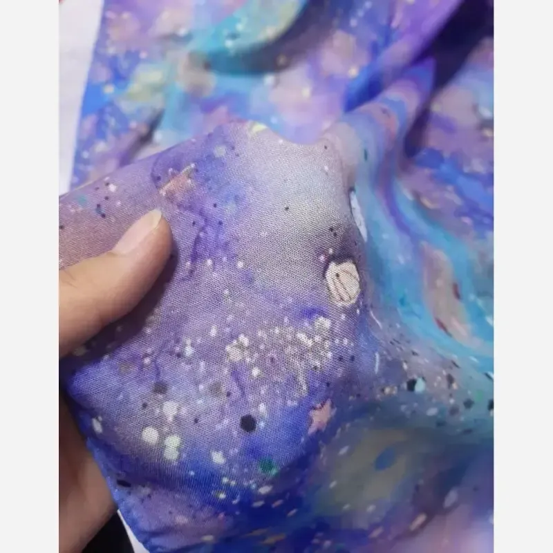 روسری نخ کاستوم طرح ساحل سایز 140 دور چرخ دوز - تصویر 5