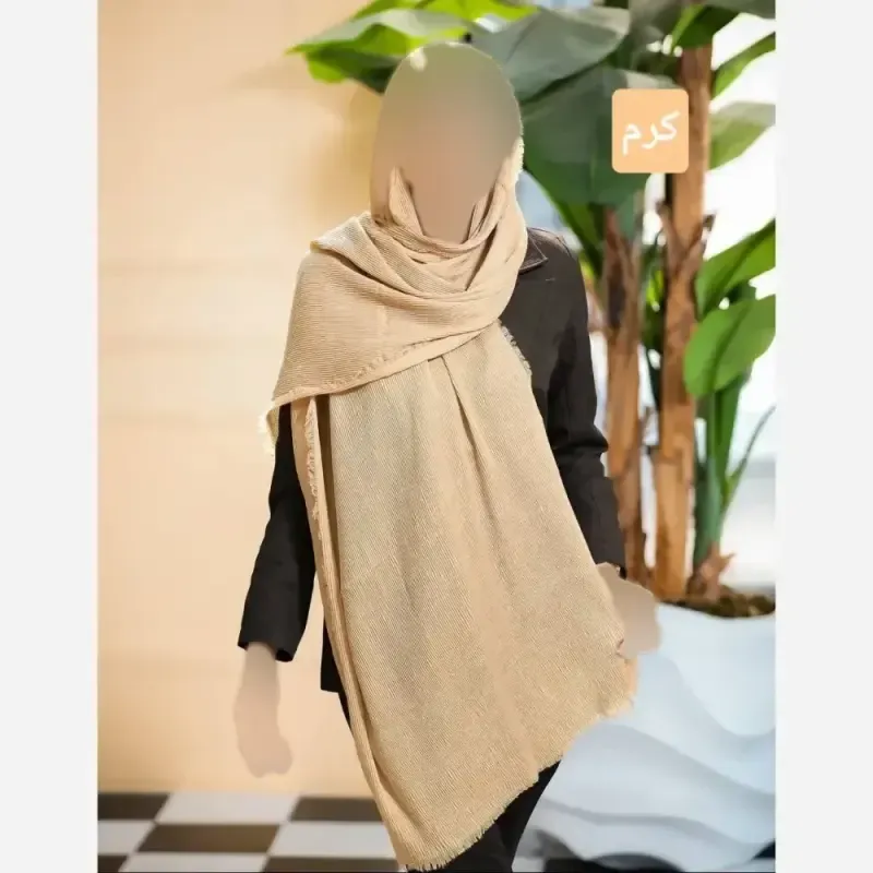 شال ریزپلیسه نخی برشکا قواره 200 در 75 سانت تابستانی - تصویر 2