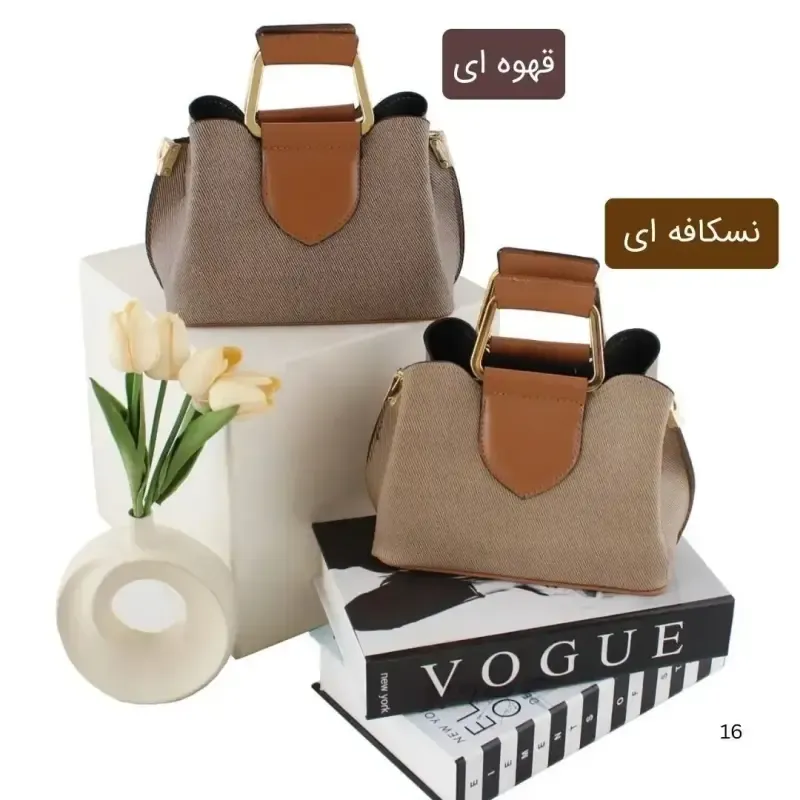 کیف پاسپورتی پارچه ای زیپ مگنت بند بلند 3 جیب داخلی روزمره مجلسی - تصویر 7