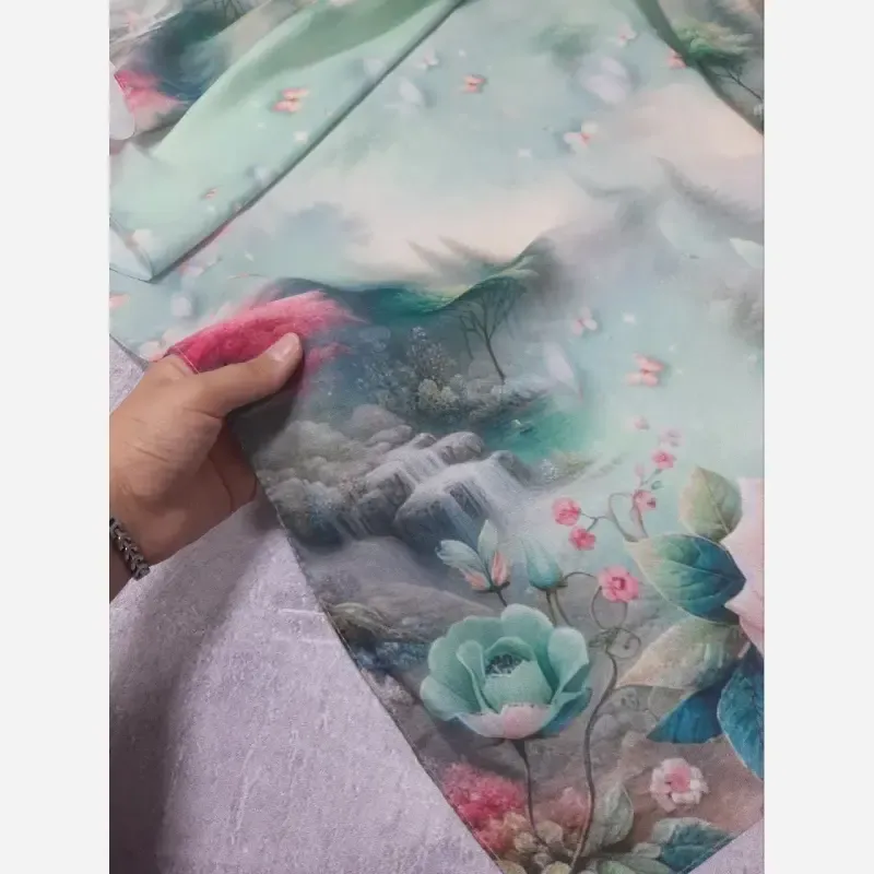 روسری نخی کاستوم طرح برکه سایز 140 چرخ دوز - تصویر 9