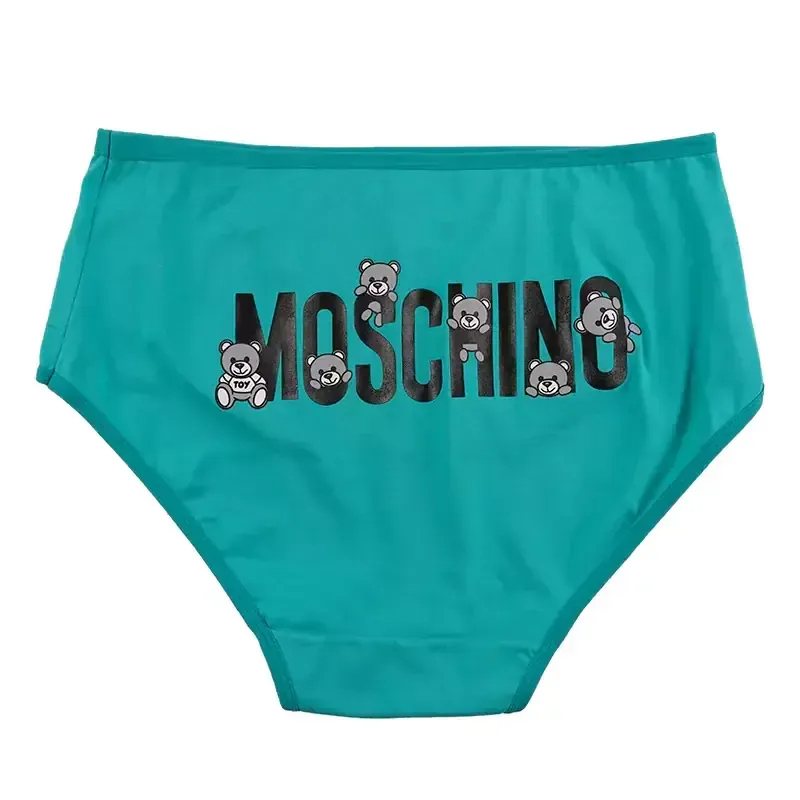 شورت اسلیپ زنانه نخی چاپی طرح خرس moschino برند بانو سایز XL - تصویر 3