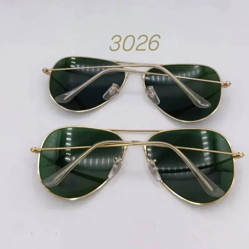 عینک آفتابی ریبن مدل RB3025 خلبانی شیشه سبز G15 فریم طلایی لنز UV - تصویر 8