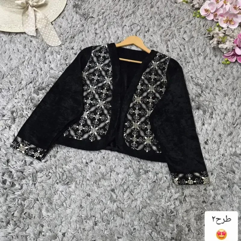 کت تک زنانه مخمل خرجکار هندی مدل نیلناز فری سایز - تصویر 9