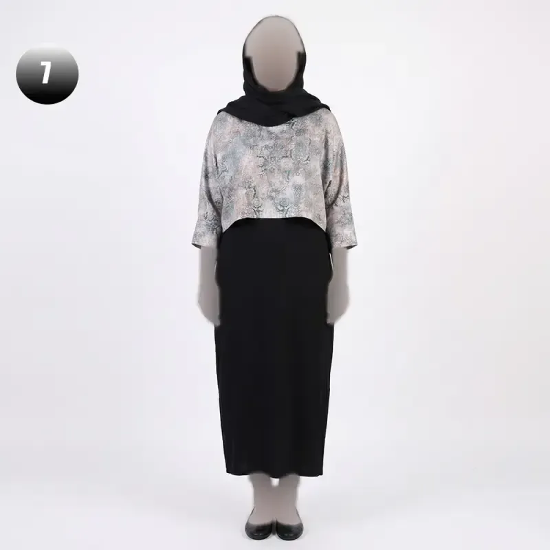 ست کراپ و سارافون زنانه طرح دار شانتون تک سایز فری سایز - تصویر 16