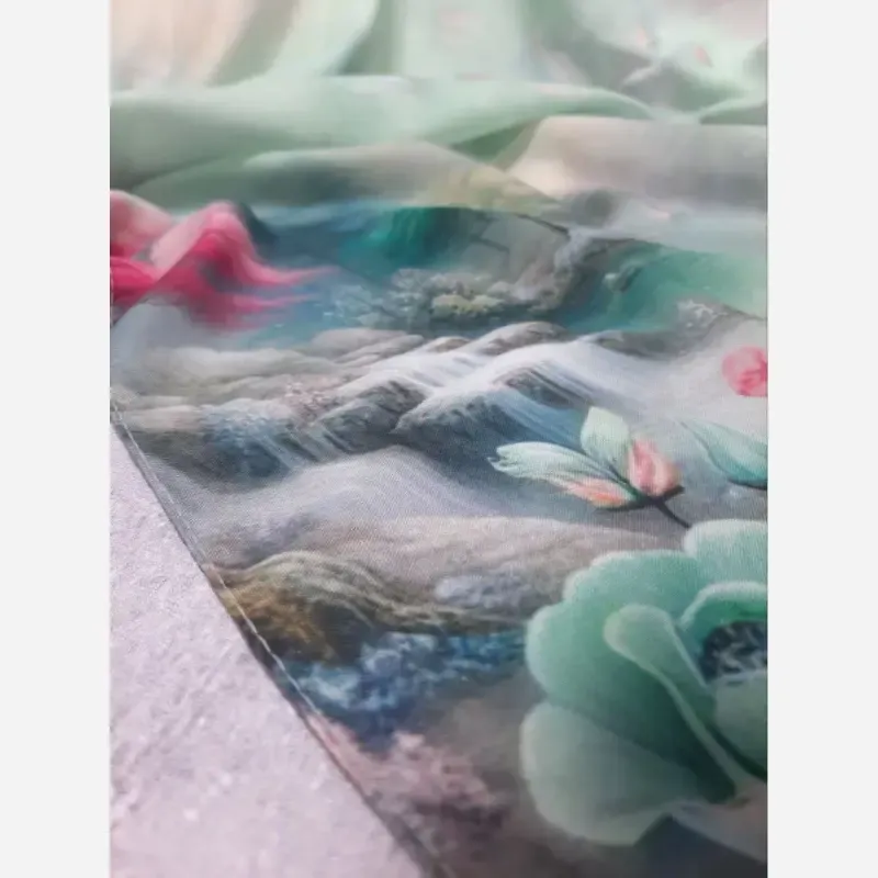 روسری نخی کاستوم طرح برکه سایز 140 چرخ دوز - تصویر 8