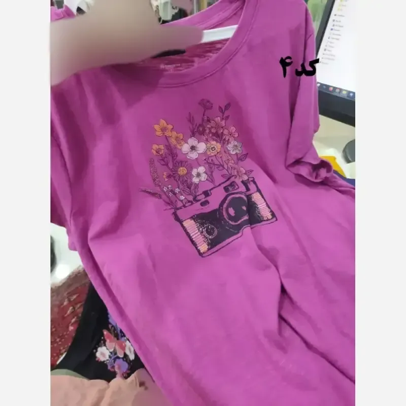 تیشرت طرحدار وارداتی نخ پنبه چهارفصل زنانه دخترانه سایز S تا XXXL کد 1175 - تصویر 3