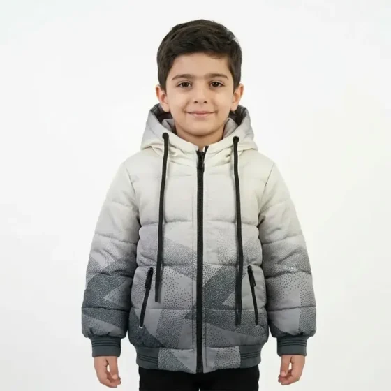 کاپشن پسرانه آبرنگی طوسی برزنتی پاییزه و زمستانه