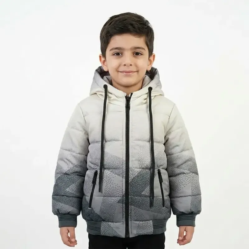 کاپشن پسرانه آبرنگی طوسی برزنتی پاییزه و زمستانه