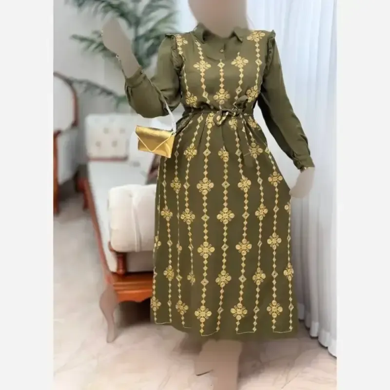 پیراهن طلاکوب ستاره زنانه جنس اسکادا رنگبندی متنوع سایز بزرگ - تصویر 4