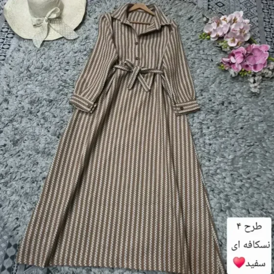 کفتان پاییزه مدل مارال جنس توییت درجه یک گندمی سایز فری 38 تا 48