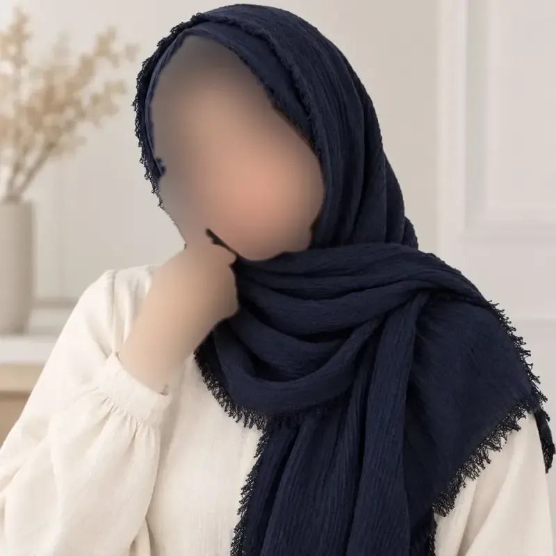 شال ساده دوردوز سوپر کنفی نخی قواره 185 در 60 سانت - تصویر 2