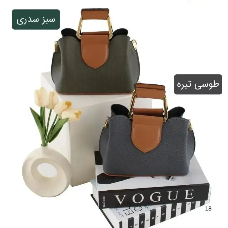 کیف پاسپورتی پارچه ای زیپ مگنت بند بلند 3 جیب داخلی روزمره مجلسی - تصویر 5