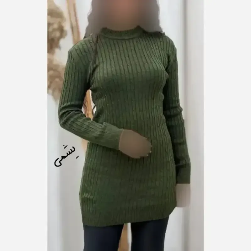 تونیک بافت گپ زنانه ماهلین فری سایز الیاف آکریلیک ترک قد 85 سانت - تصویر 3