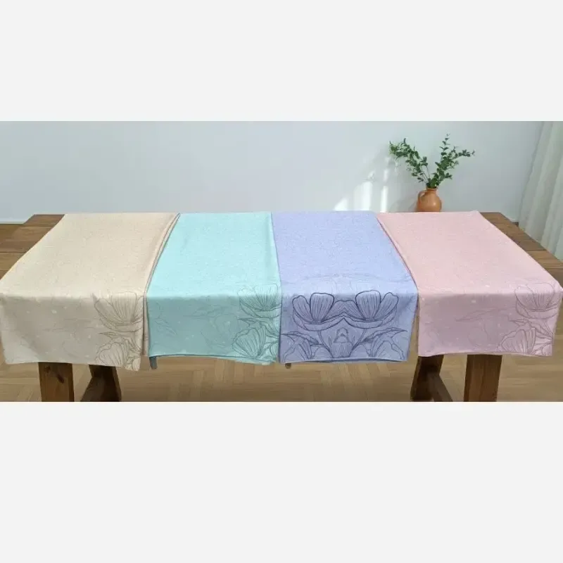 روسری نخی کاستوم طرح ندا قواره بزرگ 140 سانتیمتر چرخ دوز لیز نیست - تصویر 13