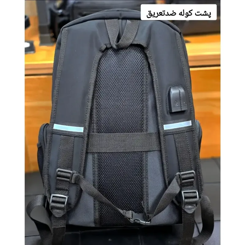کوله پشتی اسپرت پارچه دیبا خارجی سه خانه لپتاپ دار ضد تعریق - تصویر 12