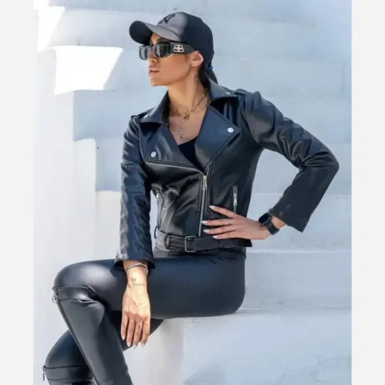 کت چرم زنانه جنس چرم درجه یک فری سایز