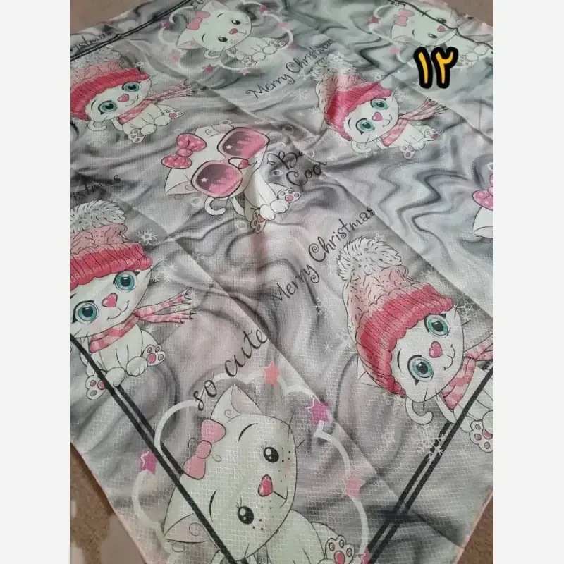 روسری سوپرنخ دخترانه دست دوز قواره 100 سانت فانتزی - تصویر 2