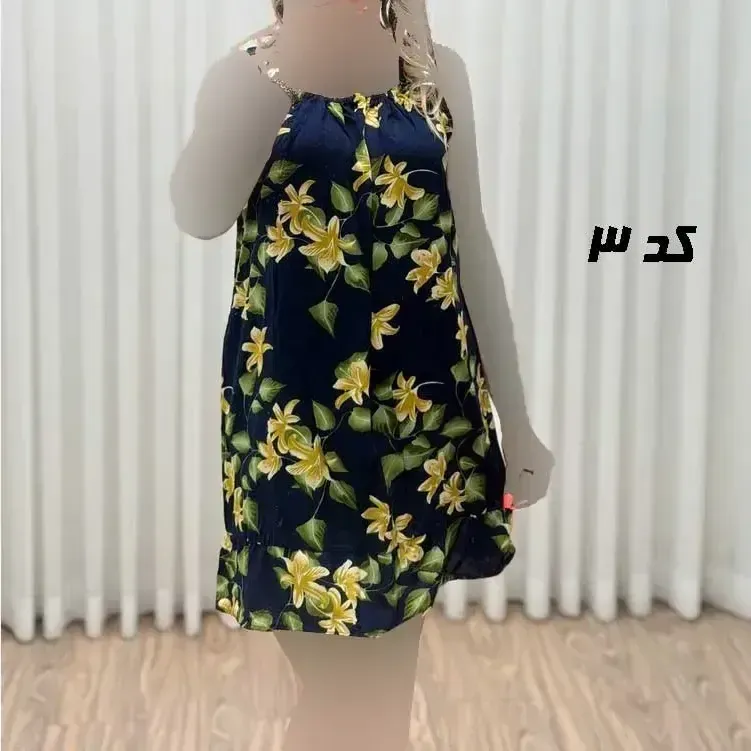 پیراهن کوتاه حلقهای زنانه و دخترانه مدل پامچال جنس کریشه فری سایز - تصویر 6