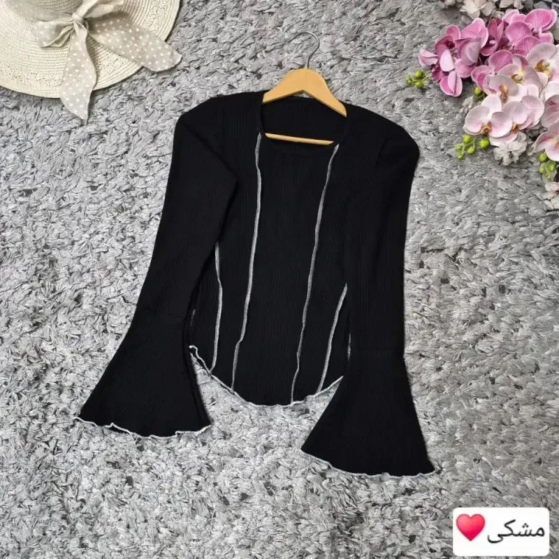 بلوز کثیف دوزی آستین کلوش فانریپ پنبه ای زنانه - تصویر 5