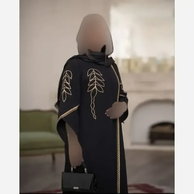 مانتو گلدوزی شده مدل رویسا پارچه شانتون اسلپ قد 109 سانت - تصویر 10