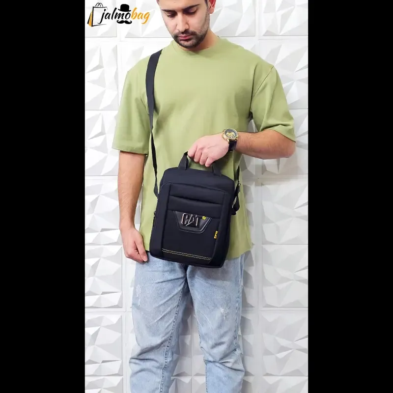 کیف دوشی مردانه برزنتی دیبا کت کوچک مشکی - تصویر 3