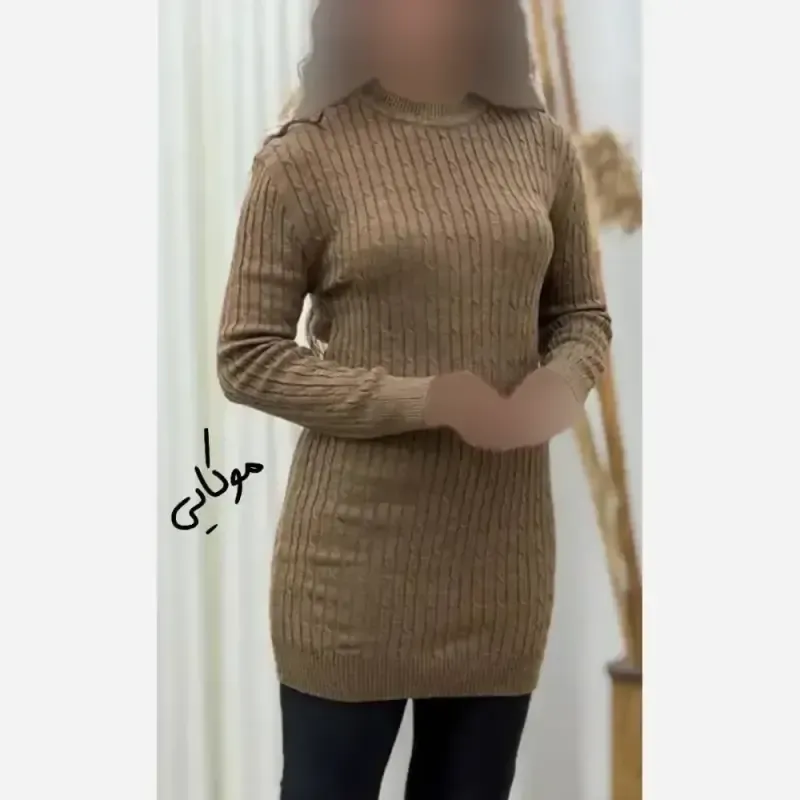 تونیک بافت گپ زنانه ماهلین فری سایز الیاف آکریلیک ترک قد 85 سانت - تصویر 6