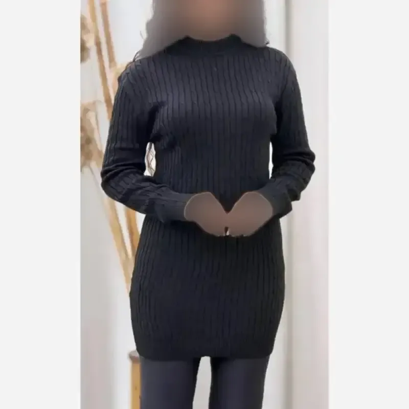 تونیک بافت گپ زنانه ماهلین فری سایز الیاف آکریلیک ترک قد 85 سانت - تصویر 8