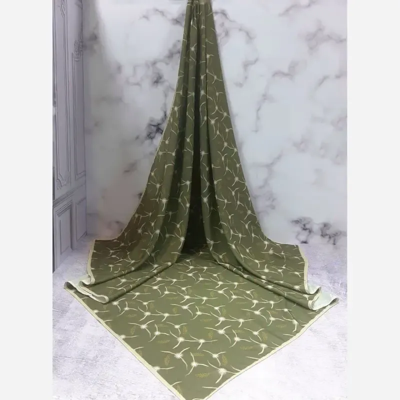 روسری نخ کاستوم قواره دار 140 طرح تارا دور چرخ دوز - تصویر 6