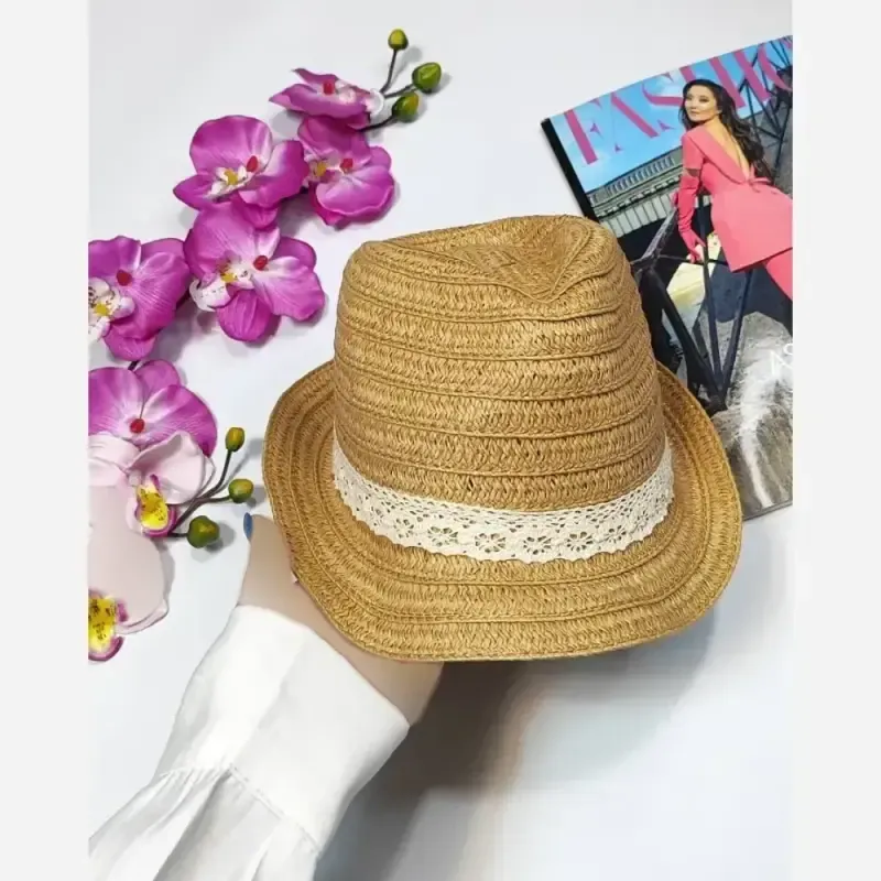 کلاه حصیری وارداتی فریسایز لبه 4 سانت - تصویر 3
