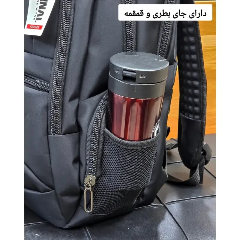 کوله پشتی اسپرت پارچه دیبا خارجی سه خانه لپتاپ دار ضد تعریق - تصویر 16