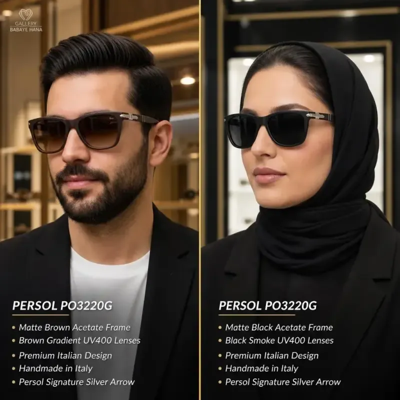 فریم عینک طبی پرسول مدل Persol PO3220G استات دست ساز ایتالیا - تصویر 2