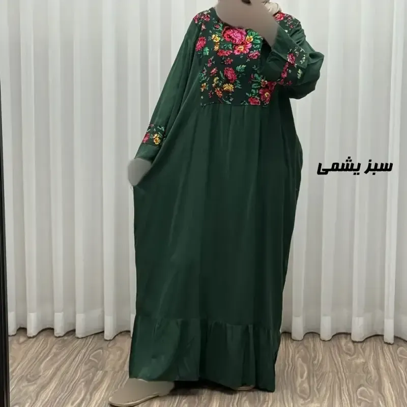 پیراهن نخی زنانه مدل پرنس پانچی فری سایز مناسب تا سایز 50 - تصویر 4