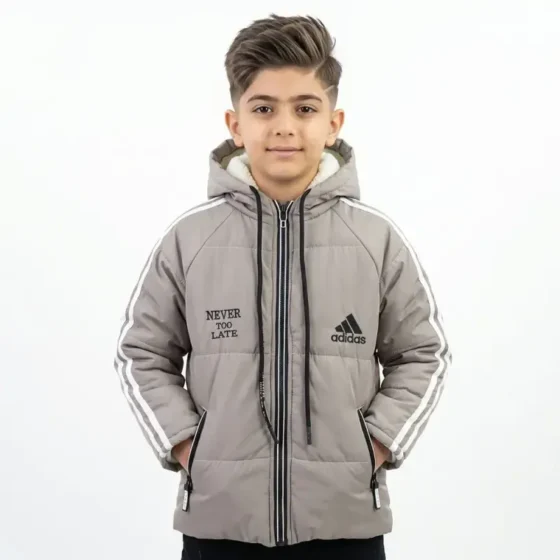 کاپشن پسرانه ADIDAS خاکی شمعی
