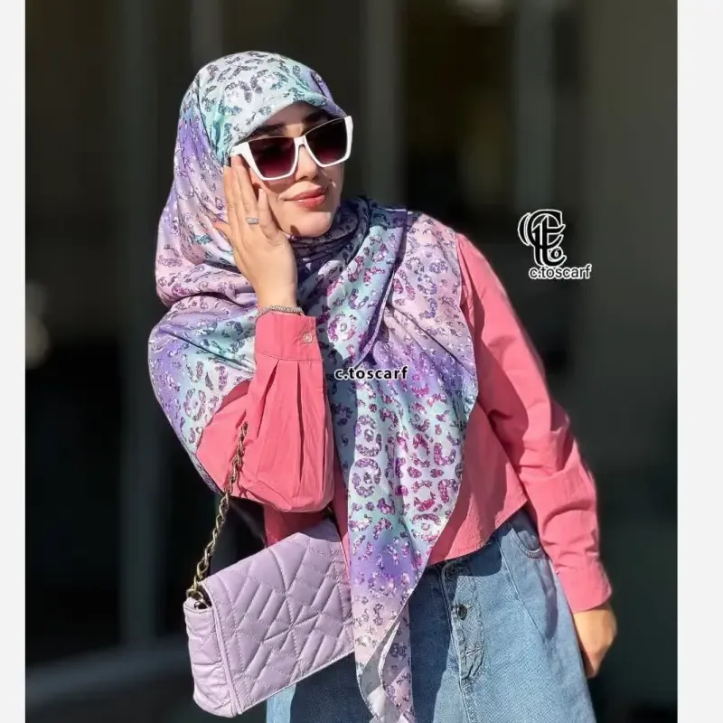 روسری نخی طرح آنجل قواره 110 دخترانه شاد - تصویر 2
