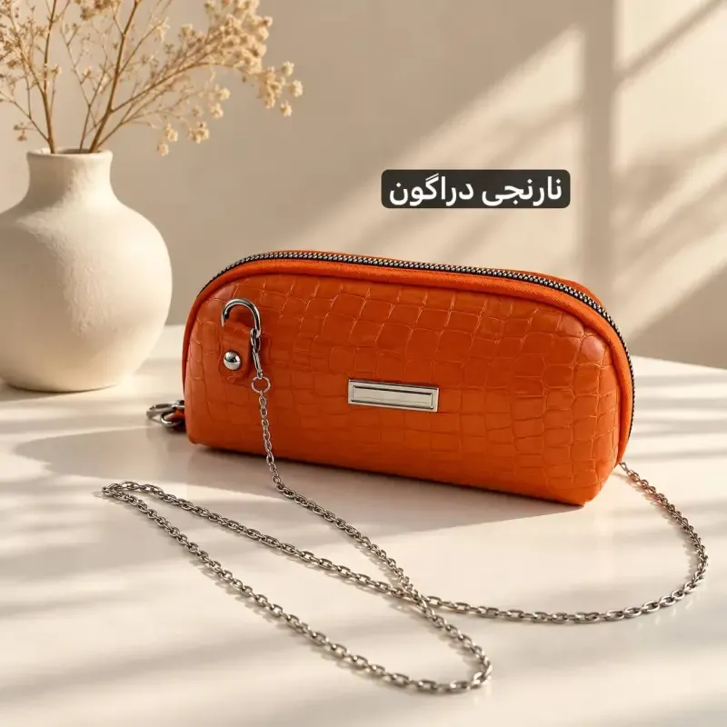 کیف زنانه پاسپورتی چرم مصنوعی با بند بلند و جیب متعدد روزمره و مهمانی - تصویر 5