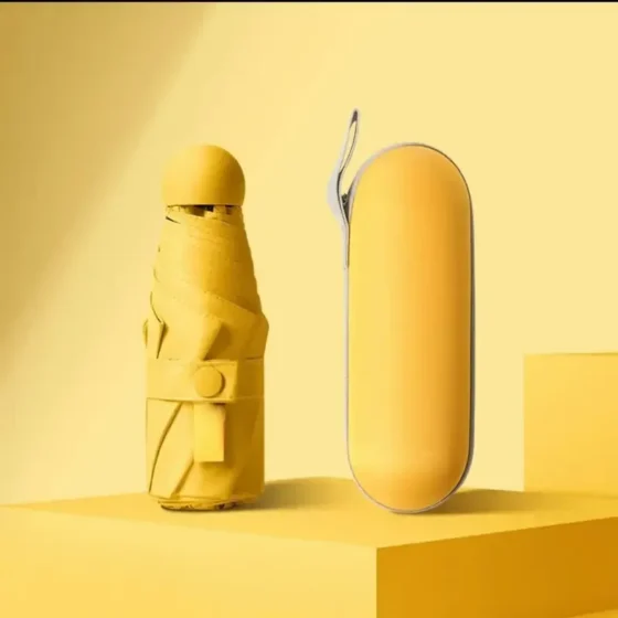 چتر جیبی کپسول دار مسافرتی ضد آب و ضد باد با محافظ آفتاب SPF 50