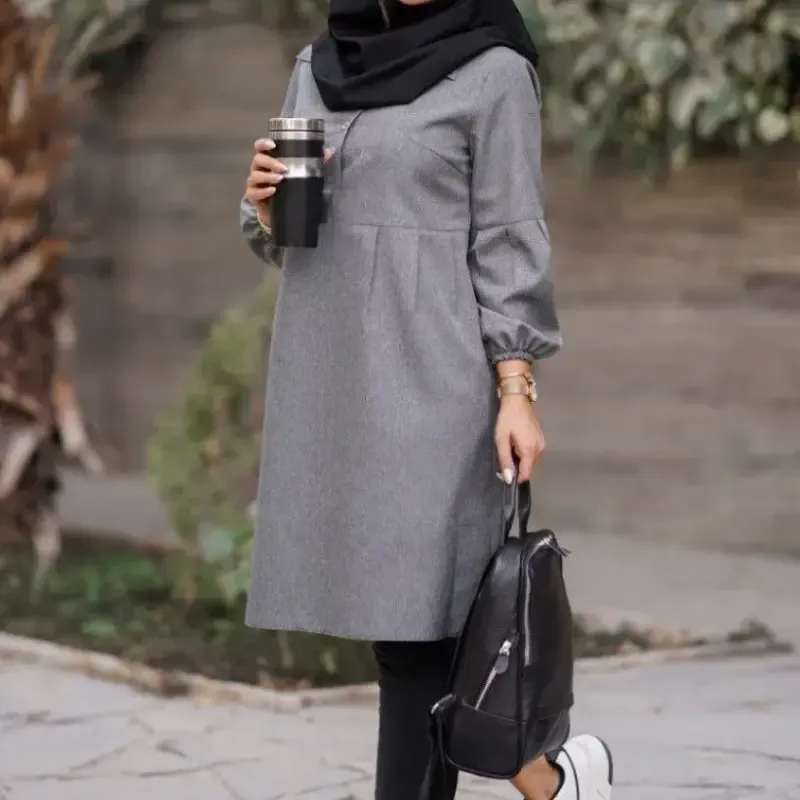 مانتو زنانه مدل شادی جنس پرشیا سایز 1 و 2 رنگ مشکی طوسی نسکافه ای سرمه ای - تصویر 5