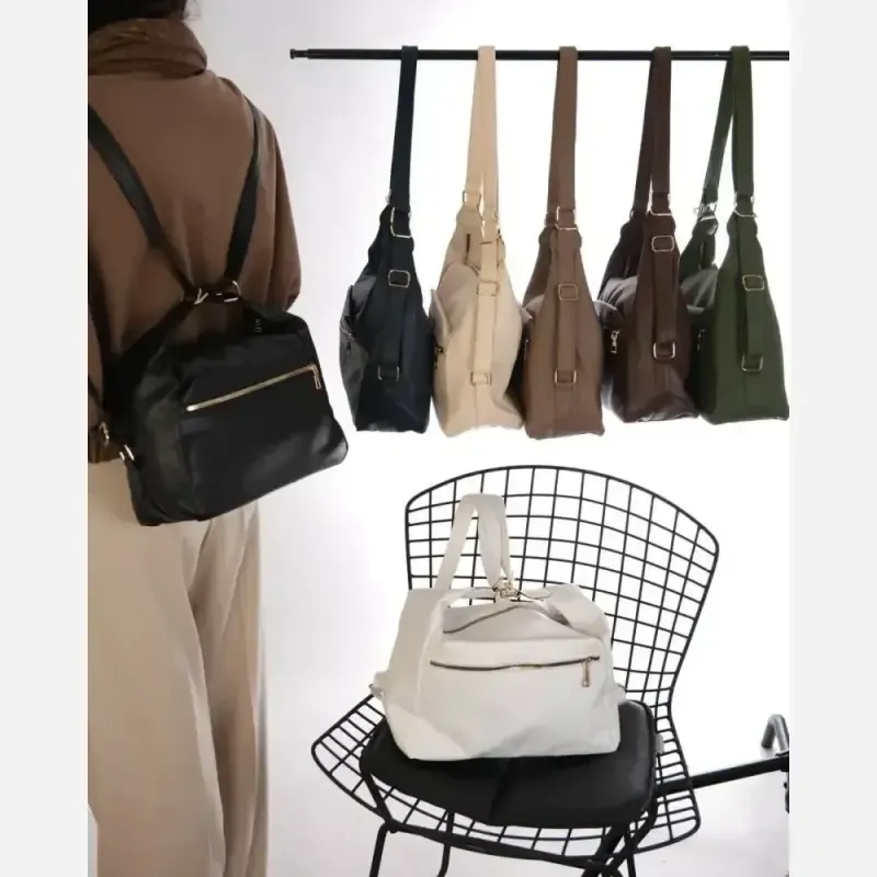کیف زنانه وارداتی جنس شرانگ خارجی بند دوشی و قابل استفاده به عنوان کوله پشتی