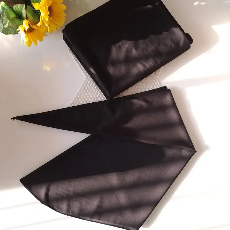 مقنعه بروجرد مشکی نخی قواره 90 و 100 مناسب ادارات و مدرسه - تصویر 3