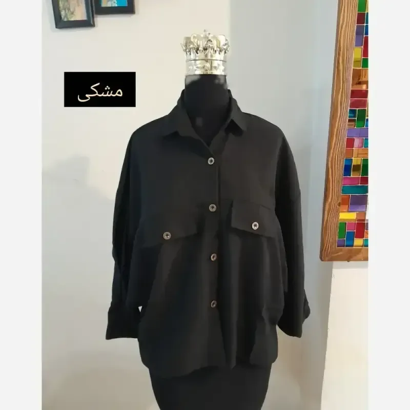 مانتو پانچ کوتاه اسپرت دانشجویی قواره دار جنس لینن - تصویر 7