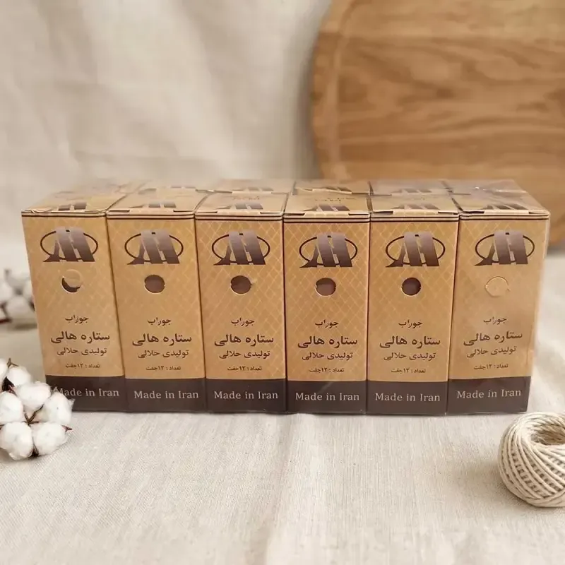 جوراب شیشه ای ستاره هالی رنگ پا بسته 6 عددی - تصویر 2