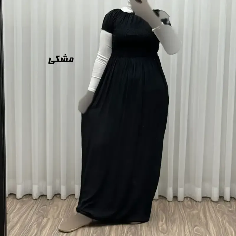 پیراهن ساحلی نخی زنانه و دخترانه آستین کوتاه فری سایز مدل باربی - تصویر 2